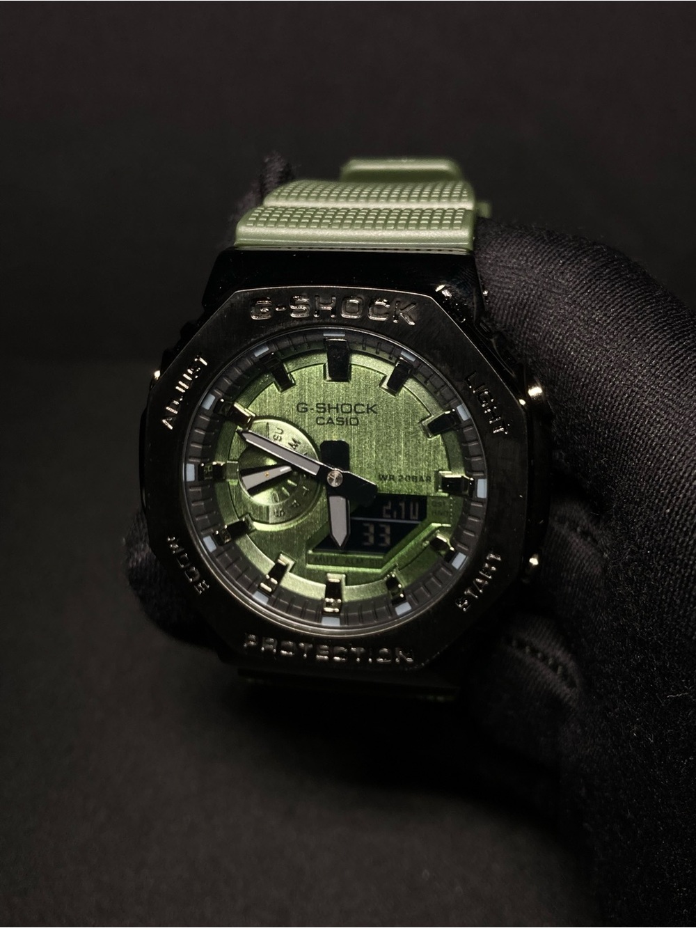 Custom G Shock Army Green and Black Gm 2100 Model